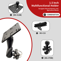 Support de tablette pliable réglable pour moniteur de siège arrière de voiture, support VESA 100, support PC, base à double U-bolt, rotule 1.5 pour RAM