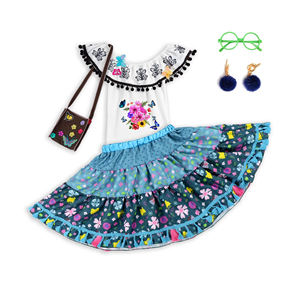 Expédition rapide - Robe Encanto pour filles, robe à épaules dénudées faite à la main, prête à être expédiée, ensemble de robe en soie Mirabel - Product Image 4