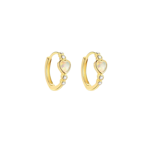 925 Sterling Silver Round <b>Opal</b> Hoop <b>Earrings</b> Gold Plated Women's Trendy for Wedding Party or Gift - Product Image 1