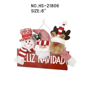 Ensemble de couronnes en peluche lumineuses festives, design Père Noël, bonhomme de neige, cerf, décoration d'hiver faite à la main, cadeau du Nouvel An - Product Image 2