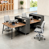 Bureau de travail JIUSHUN avec cloison, design moderne, minimaliste, en bois, pour 2, 4, 6 ou 8 personnes, table de personnel