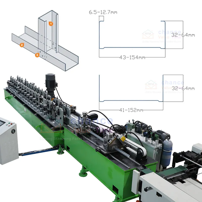 Liming automatische Größenverstellung CD UD CW UW 50 75 100 Trockenwall-Profilmaschine für die Baumaterialindustrie