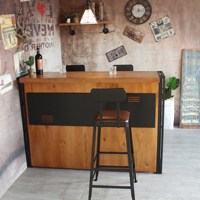Comptoir de restaurant commercial industriel, mini bar, comptoir de café, caisse, bureau en métal et en bois