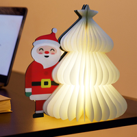 Vente en gros usine : Petit arbre de Noël de chevet créatif et minimaliste en papier origami, sculpture en papier, pour une ambiance festive, cadeau de nuit