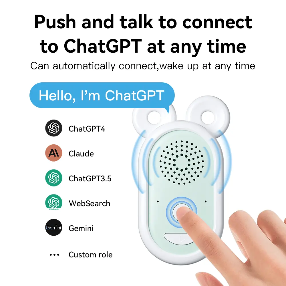 Chatgpt mikrofon pintar, OpenAi Chat nirkabel Gpt Chatgpt4.0 Wi-Fi model penerjemah operasi AI dengan speaker