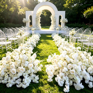 Runner Floreale Artificiale Bianco all'Ingrosso per Tavoli da Matrimonio, Runner Floreale per Corridoi, Runner di Fiori Finti per Decorazioni Eventi - Product Image 2