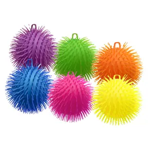 Flashing TPR puffer ball spike ball 7INCH colorful bouncing ball Promotional gift toy