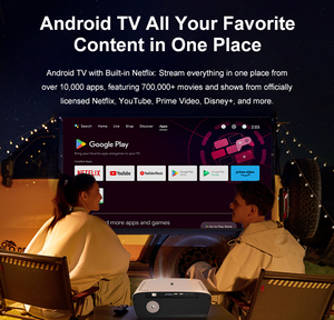 โปรเจคเตอร์พกพา 4K Google ระบบ Android 14 รองรับ 5G WiFi ฉายภาพวิดีโอ สมาร์ทโฮม โปรเจคเตอร์สำหรับใช้งานกลางวัน - Product Image 2