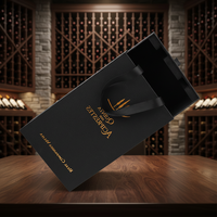 Boîte à vin en carton rigide recyclable, finition mate personnalisable, gaufrée, avec poignée, pour bouteilles de vin rouge, emballage de marque personnalisé