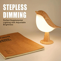 Petite lampe de bureau, lampe en forme d'oiseau, lampes de chevet avec 3 températures de couleur et capteur tactile, lampe sans fil, veilleuse pour enfants