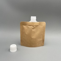 Pochette à bec en papier kraft écologique debout avec dessus à bec verseur