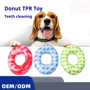 Juguete Masticable para Perros TPR, Juguete Anti-Mordidas de Donut de Tela No Tejida para Mascotas, Nuevo Producto para la Limpieza Dental de Mascotas - Product Image 2