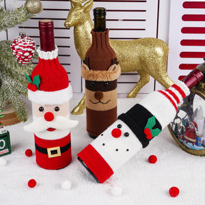 Housse de Bouteille de Vin de Noël Youlun avec Pull Créatif Tricoté Père Noël et Bonhomme de Neige pour Décoration du Nouvel An - Product Image 5