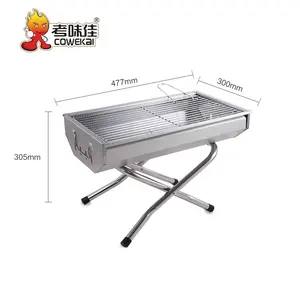 grill grills edelstahl Suppliers-Neues Design Outdoor Camping BBQ Grill Tragbare Edelstahl Faltbare Holzkohle grill