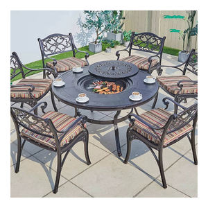 Hình Chữ Nhật Ngoài Trời Vườn BBQ Bảng Và 6 Ghế Đa Năng Ăn Uống Đồ Nội Thất Cho Biệt Thự Và Sân Sử Dụng Giá Cả Hợp Lý - Product Image 1