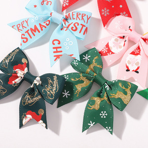 Grosir Natal & pesta pita kain kartun buaya klip rambut busur klip untuk balita perempuan bayi anak-anak remaja - Product Image 5