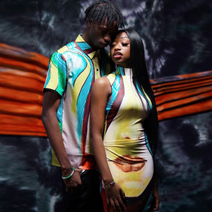 Vestido Midi elástico sin mangas con estampado 3D para primavera y verano, traje Sexy con estampado de labios rojos, cuello de tortuga, ropa informal para mujer <span class=keywords><strong>2022</strong></span> - Product Image 6