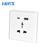 Toma de corriente USB estándar de carga rápida de 20W E.U, toma de corriente USB de tipo universal de 86*86, toma de corriente 250V 10A