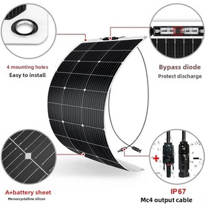 WINSTEADY 160W TUV Certified 23% Efficient Waterproof Flexible Monocrystalline Silicon <b>Solar</b> <b>Panel</b> for Home Car Boat <b>Solar</b> - Product Image 4