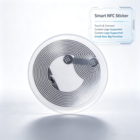 Etiqueta NFC Redonda de 25MM al por Mayor, 213 215 216 13.56MHz ISO14443A, Etiqueta RFID Pasiva, Etiqueta Adhesiva para Compartir en Redes Sociales desde el Teléfono