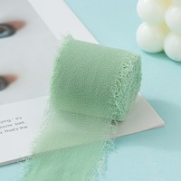 Ruban en Chiffon Bohème Multicolore de 4 cm x 5 Mètres à Bords Effilochés pour Bouquet de Mariage, Emballage et Décoration Cadeau