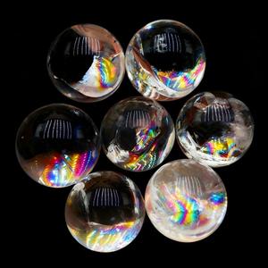 Esferas de cuarzo arcoíris naturales Cristal blanco <span class=keywords><strong>Asai</strong></span> Bola de cristal Piedra preciosa deslumbrante Mascota popular - Product Image 1