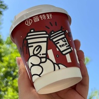 Gobelet en papier à double paroi isolant jetable pour boissons chaudes, gobelet à café à emporter avec couvercles