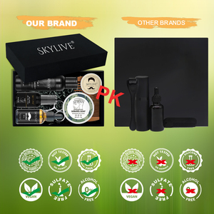 Kit de croissance de barbe avec logo personnalisé sérum de croissance de barbe biologique naturel kit de barbe pour hommes ensemble de soins de toilettage - Product Image 6