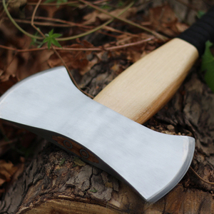 Hache Viking artisanale <span class=keywords><strong>en</strong></span> acier à haute teneur <span class=keywords><strong>en</strong></span> carbone, hache tactique de chasse à double tranchant, hache de camping <span class=keywords><strong>en</strong></span> bois pour <span class=keywords><strong>bushcraft</strong></span> - Product Image 4