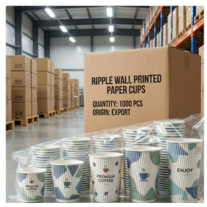 Vaso de Papel con Diseño Ondulado de 300 ml (11 oz), Materiales Reciclados, Triple Capa Aislante, para Café para Llevar, Ideal para Hoteles y Cafeterías - Product Image 2