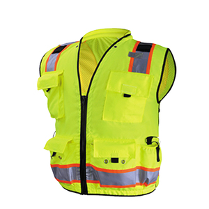 Chaleco DE SEGURIDAD reflectante unisex con logotipo personalizado Clase 2 ANSI Verde impermeable con flash LED y reflectores - Product Image 1