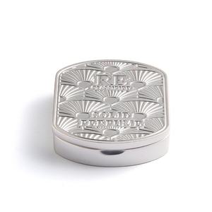 Hot Sell Fashion Silver Debossed Flip Top Metal Solid <b>Perfume</b> Box <b>Container</b> - Product Image 2