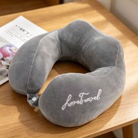 Offre Spéciale : Ensemble de Coussins Gonflables Floqués – Oreiller de Voyage et de Sieste Extérieur, Coussin de Cou en Forme de U