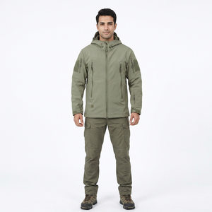 New Arrival <b>Men's</b> Softshell <b>Jacket</b> High-Quality Custom Winter <b>Jacket</b> with Stand Collar & <b>Long</b> Sleeves Canvas Fabric OEM - Product Image 1