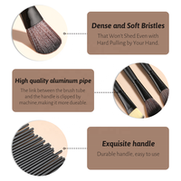 Ensemble de 32 pinceaux de maquillage noirs, haute qualité, Logo personnalisé professionnel, ensemble de 32 pinceaux de maquillage avec sac