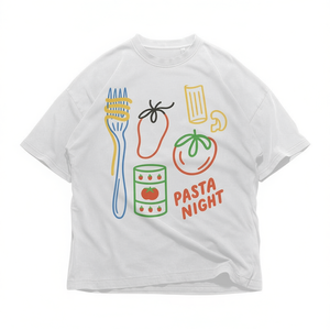 Maglietta Pasta Night in cotone unisex, abbigliamento casual, regalo per gli amanti della cucina, per cene e feste, per gli appassionati di cibo - Product Image 2