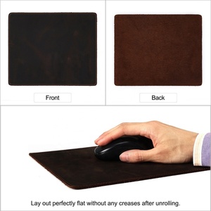Custom Logo Anti-Slip Wear-Resistant Crazy Horse Leather Business <b>Mouse</b> <b>Pad</b> Non-Slip Smooth Surface Office & <b>Gaming</b> Mousepad - Product Image 3