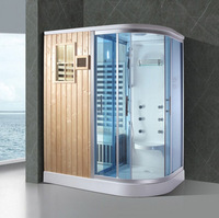 2 cabine de douche de luxe avec porte en verre trempé, Sauna à vapeur