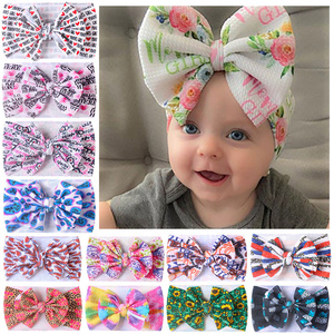 Nouveaux accessoires pour <span class=keywords><strong>cheveux</strong></span> pour enfants, <span class=keywords><strong>bandeau</strong></span> en tissu DIY avec nœud papillon imprimé pour bébé, <span class=keywords><strong>bandeau</strong></span> pour <span class=keywords><strong>cheveux</strong></span> - Product Image 3