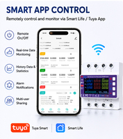 Compteur d'énergie intelligent triphasé WiFi RMshebei 100A avec protection réglable, compteur de surveillance de puissance sur rail DIN, application Tuya