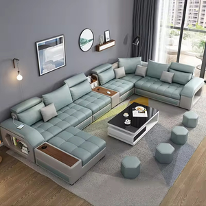 Muebles Modernos para el Hogar, Sofá para Sala de Estar con Almacenamiento, Estructura de Madera Maciza, Diseño de Líneas Rectas para Proyectos Residenciales y Apartamentos - Product Image 4