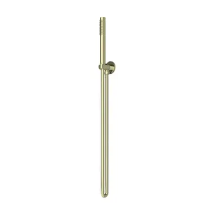 Brushed Gold Brass Handheld Thermostatic Shower Head Bathroom Completely Ceiling Mount Rain Shower Set