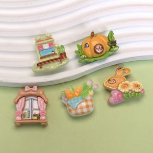 Nuevo Jardín <span class=keywords><strong>de</strong></span> hadas con temática Flatbacks 100 pc/lot surtido <span class=keywords><strong>de</strong></span> resina Slime Charms pan cesta ventana calabaza casa artesanía para DIY proveedor - Product Image 4