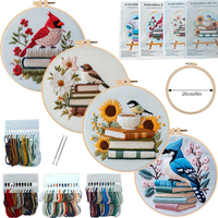 Kit de broderie personnalisé avec logo du fabricant, série Oiseaux d'hiver, guide de broderie en anglais, vente en gros