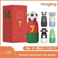 Gourde isotherme sous vide pour enfants, 14 oz, en acier inoxydable 304, sans BPA, avec tête en silicone, design football aux couleurs vives, personnalisable