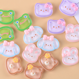 Yeni tasarım <span class=keywords><strong>mix</strong></span> moda karikatür tarzı hayvan renkli heykel reçine sakızlı ayı toplu tavşan kurbağa köpek kedi kafa flatback cabochon - Product Image 2