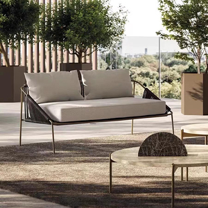 Salida de fábrica moderno aluminio ratán Muebles de <span class=keywords><strong>Jardín</strong></span> sofá largo tejido cuerda al aire libre Patio sofá - Product Image 5