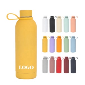 Borracce Termiche Sportive Personalizzate con Logo 350ml/500ml/750ml in Acciaio Inox con Superficie in Gomma Morbida Verniciata per Promozione - Product Image 1