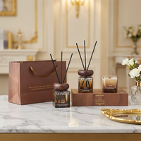 Individuelle duftkerzen Glasdruck Ätherisches Öl Diffusor Schilf Duftkerze Geschenkset
