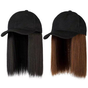 Gorra de Béisbol con Extensiones de Cabello Liso Largo, Estilo de Peinado Recto, Gorro con Peluca Ajustable y Extraíble para Mujeres y Niñas - Product Image 3